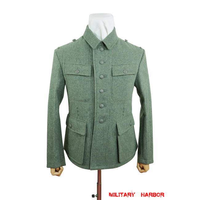 WWII German M43 Heer EM Italian Field Wool tunic Feldbluse blue green ...
