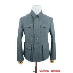 WWII German M43 Heer EM Italian Field Wool tunic Feldbluse blue green grey