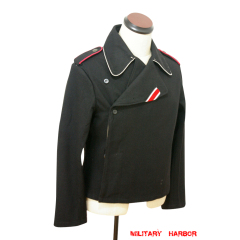 WWII German SS officer panzer black wool wrap/jacket