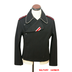 WWII German SS officer panzer black wool wrap/jacket