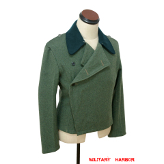 WWII German Heer assault gunner field wool deep green collar wrap jacket
