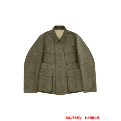 WWII German Luftwaffe HG M43 EM Brown Grey Wool Tunic Feldbluse