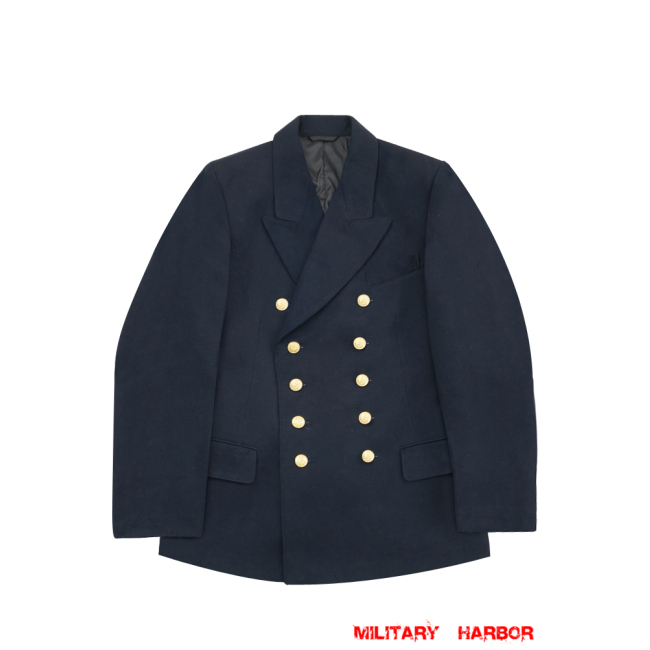 WWII German Kriegsmarine officer navy blue wool Reefer tunic jacket