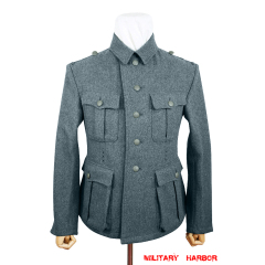WWII German M40 SS EM Italian Field Wool tunic Feldbluse blue green grey