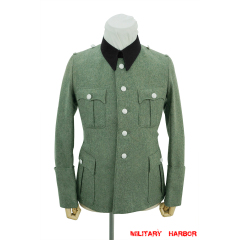 WWII German SS M36 officer wool service tunic Jacket black collar