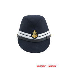 WWII Japanese IJN Navy First Type Officer field cap Gabardine Blue 第二次世界大戦 日本帝国海軍 一種 士官略帽戦闘帽 青/ブルー ギャバジン材料