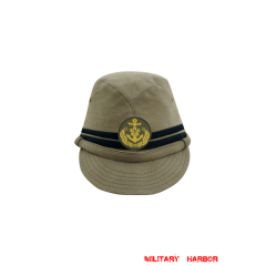 WWII Japanese IJN Navy Third Type Officer field cap Khaki 第二次世界大戦 日本帝国海軍 三種 士官略帽 茶系