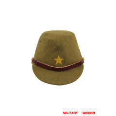 WWII Japanese IJA Army Officer field cap wool yellowish brown 第二次世界大戦 日本帝国陸軍 士官将校用略帽戦闘帽 ウール 黄褐色