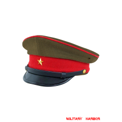 WWII Japanese IJA Army Officer visor cap Gabardine olive drab 第二次世界大戦 日本帝国陸軍将校用制帽 ギャバジン製 茶褐色
