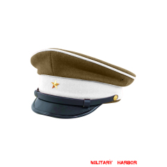 WWII Japanese IJA Army Ministry of Justice EM visor cap wool olive drab 第二次世界大戦 日本帝国陸軍 法務兵用軍帽制帽 ウール 茶褐色