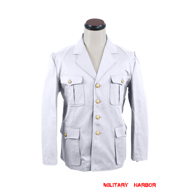 WWII Japanese IJN Navy Naval air force service tunic/jacket White 第二次世界大戦 日本帝国海軍航空兵白作業衣 白/ワイト