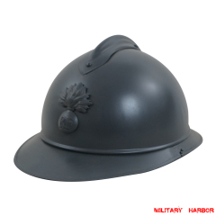 WWI WWII French Army Adrian M15 Helmet Steel