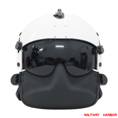 HGU-56P Helicopter Pilot Helmet with Dual lens and face shield airsoft ABS replica white