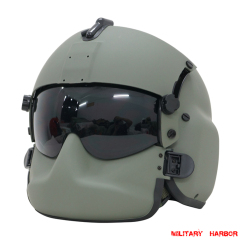 HGU-56P Helicopter Pilot Helmet with Dual lens and face shield airsoft ABS replica green grey